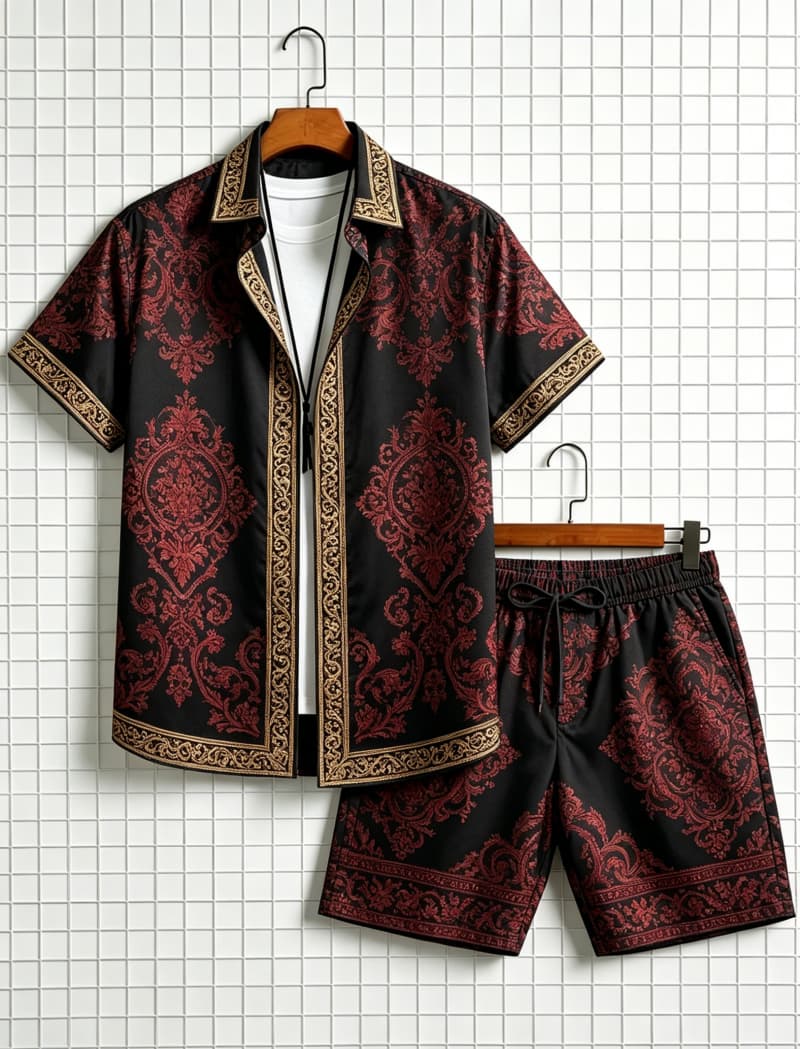 Men's ethnic border printed sh - đánh giá và giá Ethnic Fashion Clothing