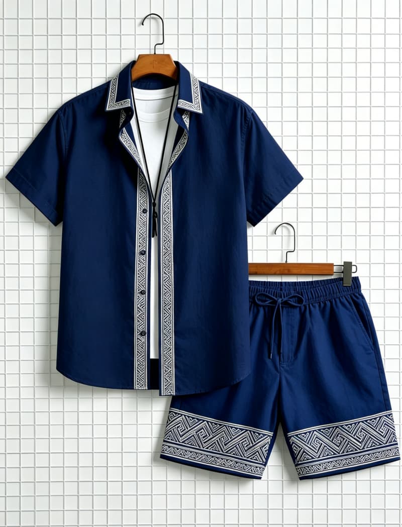 Men's ethnic border printed sh - đánh giá và giá Ethnic Fashion Clothing
