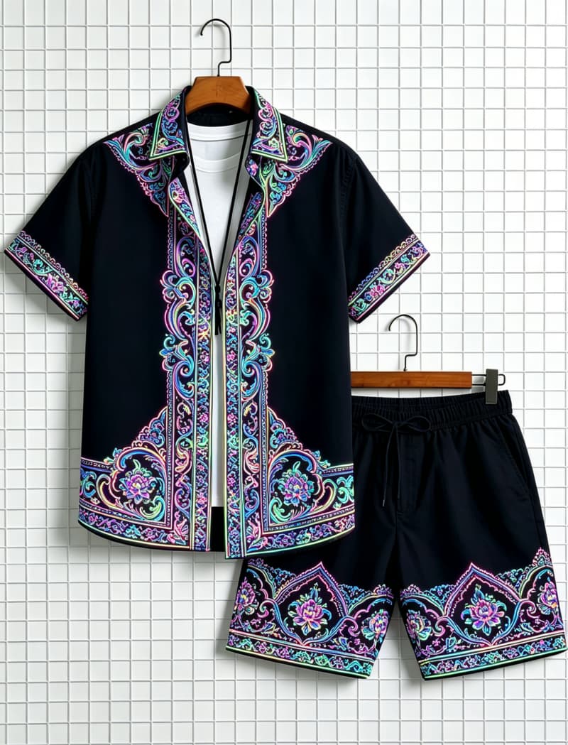 Men's ethnic border printed sh - đánh giá và giá Ethnic Fashion Clothing