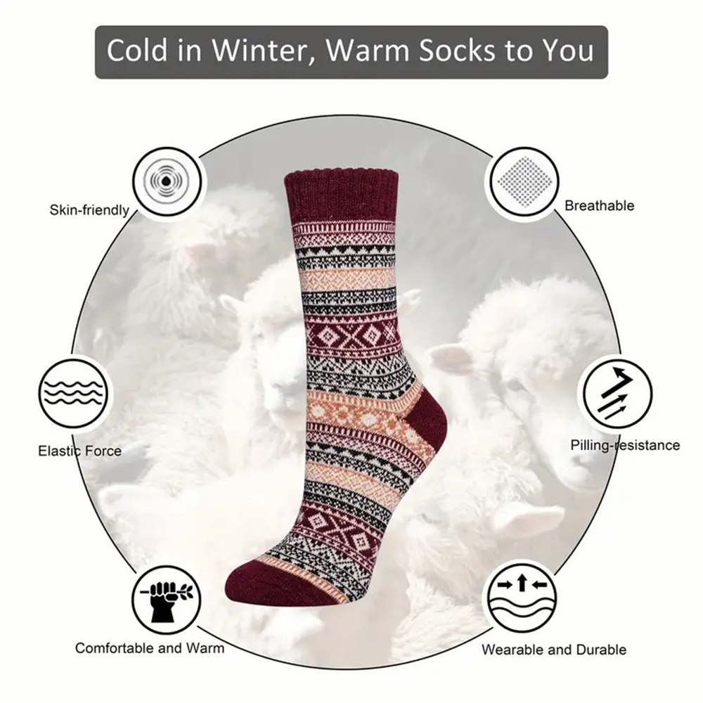 5 Pairs Autumn Winter Thick Wa - đánh giá và giá Winter Ethnic Fashion For Women
